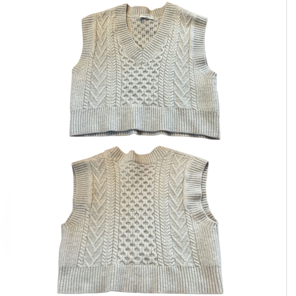 Aritzia/Babaton Ladies Emporia Heather Chrome Merino Wool Knit Sweater Vest - Picture 3 of 16